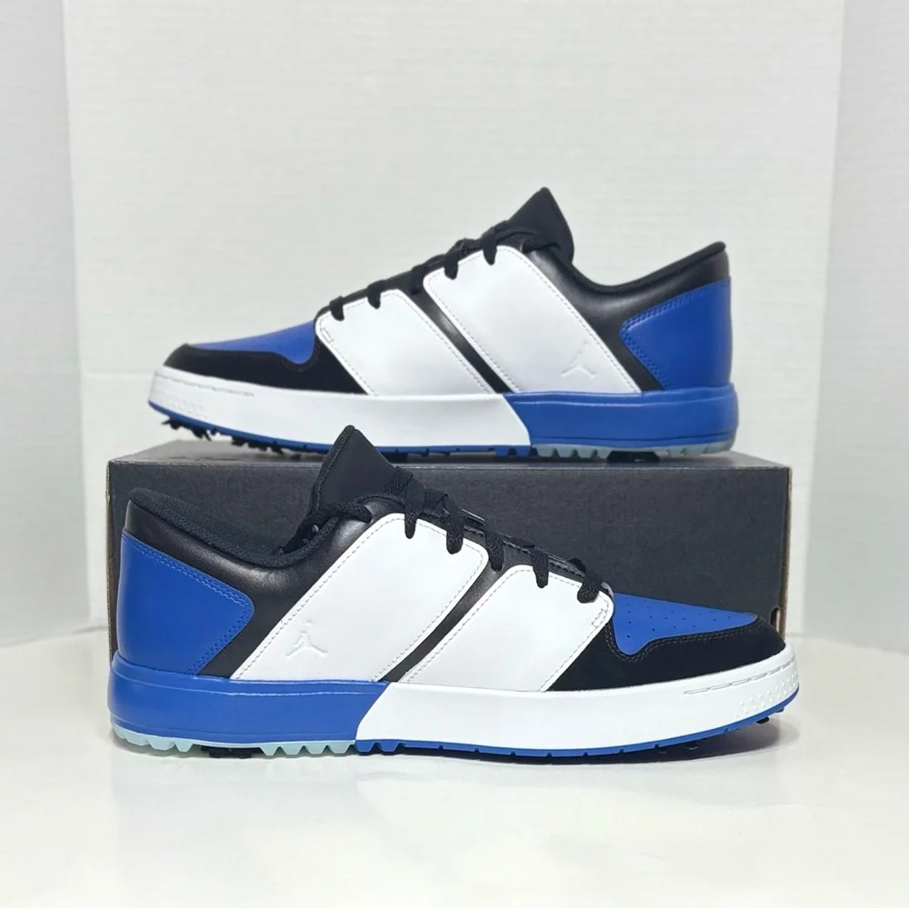 Jordan Golf Shoes Nu Retro 1 Low Golf Spikes White blue black sneaker FZ4153-004